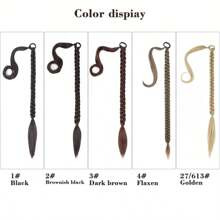 1pc Synthetic Hair Ponytail Extension For Women, Wrap Around Style, Suitable For Boxing - Multicolor - View 3