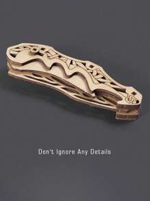 1pc Random Color And Style 3d Jigsaw Puzzle Woodworking Craft Folding Butterfly Knife, Diy Assembling Creative Decompression Toy Without Damage - Apricot - View 3