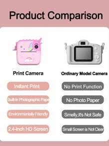 Instant Print Camera, Pocket-Sized Mini Photo Printer, 1080p, 24 Million Pixels, Perfect Gift! - Green - View 7