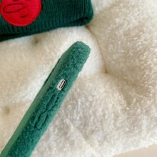 1入實色羊毛編織款式的貝殼，適用於iPhone 14 13 12 11 Xs Pro Max Xr 7 Plus - 綠色 - 查看 7