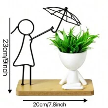 鐵製人物、人造花盆、陽台裝飾、客廳、餐桌、家飾、購物中心和展示櫥窗 - 女孩 - 查看 2