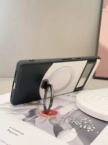 Giá đỡ điện thoại Apple Card Holder 1 chiếc họa tiết vải thiều dán da + da trơn khâu hai màu ốp lưng bảo vệ có giá đỡ vòng nam châm bằng kim loại & chân đế cho điện thoại Pixel 6a/6pro/7a/7pro/8pro - Nhiều màu - Xem 5