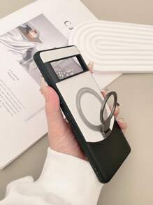 Giá đỡ điện thoại Apple Card Holder 1 chiếc họa tiết vải thiều dán da + da trơn khâu hai màu ốp lưng bảo vệ có giá đỡ vòng nam châm bằng kim loại & chân đế cho điện thoại Pixel 6a/6pro/7a/7pro/8pro - Nhiều màu - Xem 3