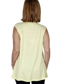 Women Sweater Vests - 黃色 - 查看 6