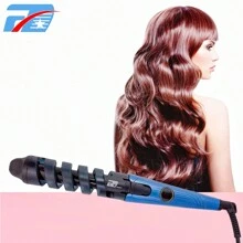 Plancha Rizadora En Espiral, Automatico, Conveniente Para Prevenir Quemaduras Y Daños En El Cabello, Para Crear Un Peinado Con Rizos Internos Y Ondas barberia - Azul - Ver 5