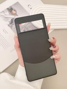 1pc Litchi Texture Pu Leather Hybrid Color Block Anti-Fall Protective Case For Pixel 6a/6pro/7a/7pro/8pro Phone - Multicolor - View 2