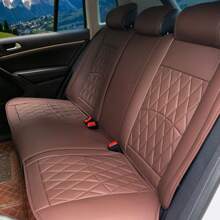 4PCS Universal Seat Covers Black/Brown/Beige/Red For Most Cars SUVs Trucks 04 Style PU & Leather Waterproof Easy Clean Auto Car Driver Passenger Side Seat Cushion Protector Cover Interior Car Accessories Holiday Auto Upgrade For Men - 棕色 - 查看 5