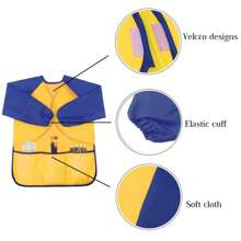 1件防污水防水罩衫,可翻轉的圍裙,適用於油漆、飲食等場景 - 藍色 - 查看 6