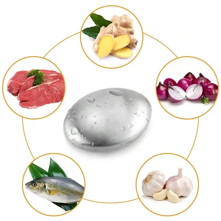 Stainless Steel Deodorant Soap, Garlic And Fish Smell Removing, Oval