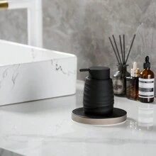 1 件霧面塑膠皂液器,洗手液、洗髮精、乳液、廚房、浴室、飯店、辦公室的液體分配器 - 黑色 - 查看 2