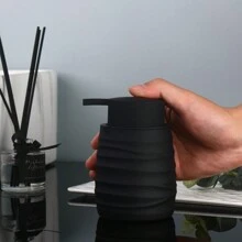 1 件霧面塑膠皂液器,洗手液、洗髮精、乳液、廚房、浴室、飯店、辦公室的液體分配器 - 黑色 - 查看 4