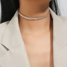 Gargantilha Choker Corrente Feminina Colares Feminino Pedras - Dourado - Visão 2