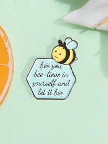 1 件卡通可愛昆蟲蜜蜂琺瑯胸針合金別針徽章兒童甜美服裝飾品禮品 - 彩色 - 查看 1