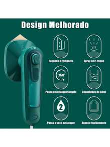 Mini Ferro Portatil De Passar Roupa Para Viagem Bivolt 110v e 220v Alta Temperatura - Multicolorido - Visão 9