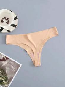 Kit 5 Seamless Laser Cut Thong Panties - Assorted Colors