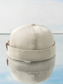 1pc Unisex Khaki Bucket Hat With Y2k Aesthetic, Outdoor Cold Resistant Simple Design Beanie, Suitable For Daily Commute In Winter - Beige - View 7