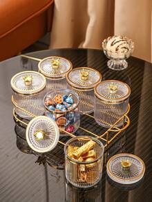 新品高端有網格和密封的糖果罐,家用收納糖果盒 - 無色 - 查看 4