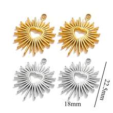2pcs Stainless Steel Launch Heart Necklace Pendant DIY Earrings Jewelry Accessory Making