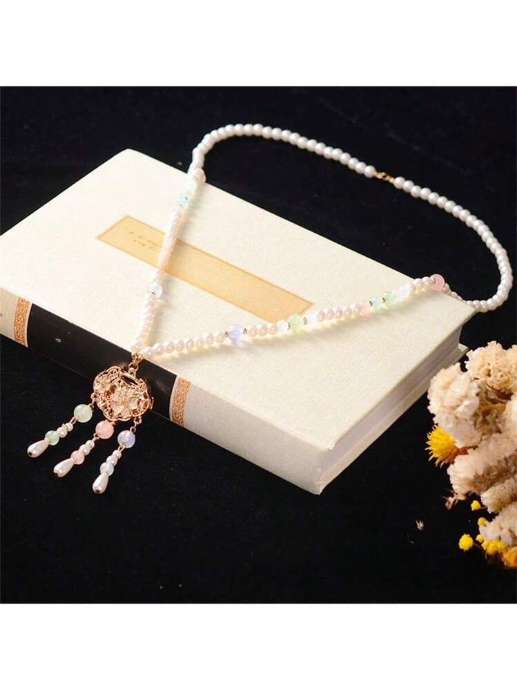 Ciondolo Con Nappe In Finta Giada – Ispirazione Cinese Hanfu – Colori Assortiti