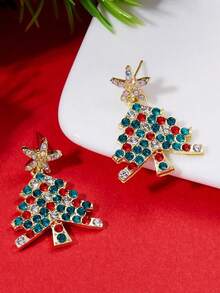 1 对，圣诞树耳钉，圣诞饰品，女士女孩珠宝，节日礼物，女朋友礼物，珠宝礼物，生日礼物，圣诞礼物，派对礼物 - 綠色 - 查看 2