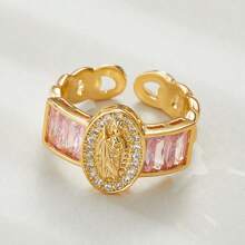 Elegant Minimalist Adjustable Pink & Purple Christian St. Jude Ring - St.Jude Ring - View 10