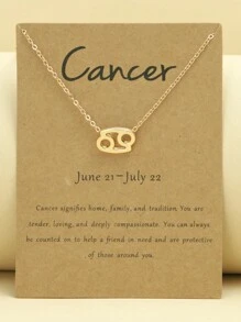 1 件 12 星座符號吊墜項鍊,帶生肖卡,鎖骨鏈,派對幸運生日禮物,女士日常佩戴 - 金黃色 - 查看 6