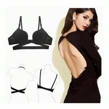 2pk Brasieres Bra Push Up Escote Profundo Convertible - Negro - Ver 5