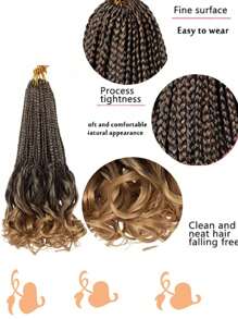 16 Strands/Pack French Curly Braiding Hair 18 Inch Bouncy Braiding Hair French Curles Synthetic Hair Extensions French Curl Braiding Hair Wavy Ends - Ombre - View 6