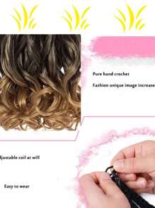16 Strands/Pack French Curly Braiding Hair 18 Inch Bouncy Braiding Hair French Curles Synthetic Hair Extensions French Curl Braiding Hair Wavy Ends - Ombre - View 3