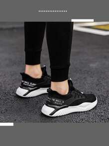 Tenis Transpirables Informales A La Moda Para Hombre - Negro - Ver 8