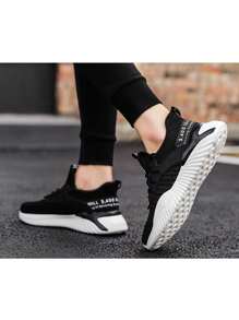 Tenis Transpirables Informales A La Moda Para Hombre - Negro - Ver 7