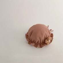 1入實色可愛可調節的童裝漁夫帽，適合秋冬季嬰幼兒日常使用 - 咖啡棕 - 查看 1