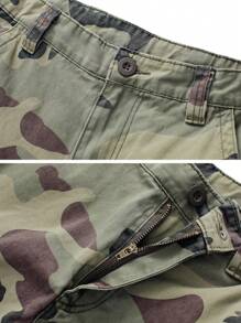 Men'S Camo Multi-Pocket Relaxed Fit Casual Shorts,Outdoor Camouflage Twill Cargo Shorts 11" Inseam(No Belt) - C29 Camo - Xem 3