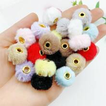 10pcs/Set Soft Plush Round Beads Diy Jewelry Making Accessory - Hair ball beads - View 2