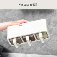 1pc Wall-Mounted Spice Box With Salt & Monosodium Glutamate Container, Sugar Jar And Seasoning Storage Box, Vertical And Horizontal Style Kitchen Set - White - View 4