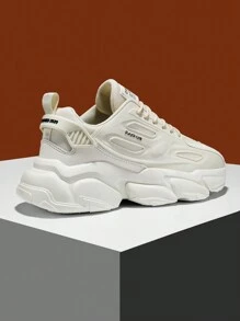 新款春秋时尚港风运动休闲鞋舒适耐磨男士纯色百搭软鞋 - 米色 - 查看 11