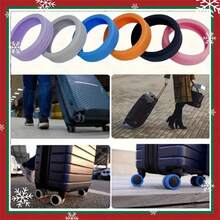 8入組旅行行李箱輪,椅輪保護套,完美行李箱輪套,旅行必備配件 - 黑色 - 查看 4