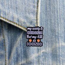 1pc Funny & Humorous Design Lapel Pin - Black - View 2