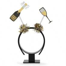 1 Piece 2024 New Year Fireworks Champagne Headband Happy New Year New Year Party Headdress Dress Up Suitable For New Year Party Party, New Year Gift - Multicolor - View 6
