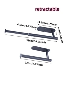 衛生紙架浴室廚房衛生間壁掛支架,sus304不銹鋼,可用3m膠安裝固定,可鑽孔,1件 - 霧面黑 - 查看 10