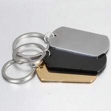 1pc, Stainless Steel Smooth  Keychain Can Be Engraved DIY Key Chain Creative Keychain, Backpack Pendant, Bag Charms, Birthday Gifts, Party Favors Casual - Black - View 4