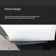 1套汽車前後桿唇分流器分離器刮傷保護碳纖維進氣道側裙擴展裝置 黑色通用款 - 黑色 - 查看 4