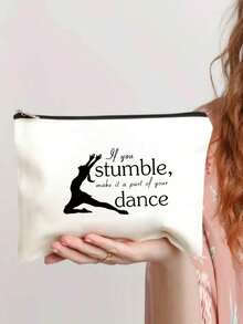 最佳禮物有趣化妝袋,溫暖甜蜜富靈感的口袋,如果你跌倒了就把它變成舞蹈中的一部分,女性朋友禮物,戶外旅行儲物袋美容套裝化妝包,畢業旅行禮物,可愛復古簡約時尚字母圖案印花袋儲物袋,物品收納化妝袋,聖誕妝容收納袋,洗衣袋手拿包,輕便折疊儲物袋,簡約購物袋,老師禮物手拿包,感恩護士醫生老師 - 米色 - 查看 5