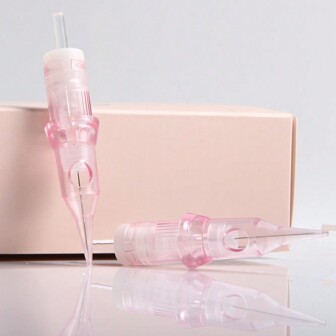 10 Pink Disposable Permanent Makeup Tattoo Needles, Eyebrow And Lip Tattoo Needles