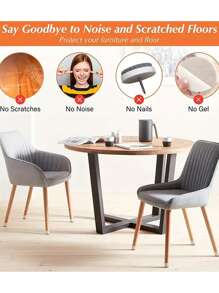 10pcs/Set Chair Leg Floor Protectors, Silicone Chair Leg Covers,Chair Leg Floor Protectors Square, Silicone Felt Furniture Leg Pads Caps Covers For Hardwood Floors,Small Floors Felt Pads Reduce Noise,Chair Leg Protectors For Hardwood Floors,Non-Slip Furniture Pads,Furniture Accessories,New Transparent Thickened Chair Leg Covers Furniture Felt Table Chair Foot Pads,Keep Your Floors Scratches Noise - Clear - View 4