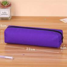 1pc Solid Color Pencil Case With Single Compartment, Minimalist Style, Multiple Colors, Stationery Storage Bag For Elementary And Middle School Students, Wholesale For Schools And Educational Institutions - Deep Purple - View 1