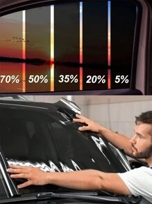 1 冊 50% Vlt 車窗染色車窗防窺膜,汽車遮陽前擋風玻璃,隔熱防紫外線防刮擦,遮光窗膜汽車擋風玻璃遮陽簾 - 黑色 - 查看 1