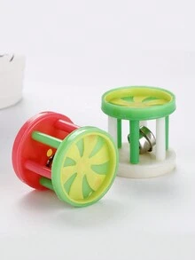 2pcs Random Color Plastic Bell Ball With Wheel Shape Design Pet Toy - Multicolor - View 3
