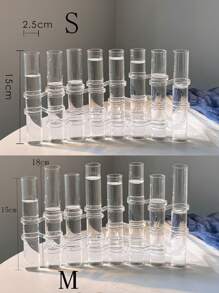8pcs/Set Transparent Hydroponic Test Tube Flower Vase, Bendable Decorative Vase For Fresh Flowers - Clear - View 3