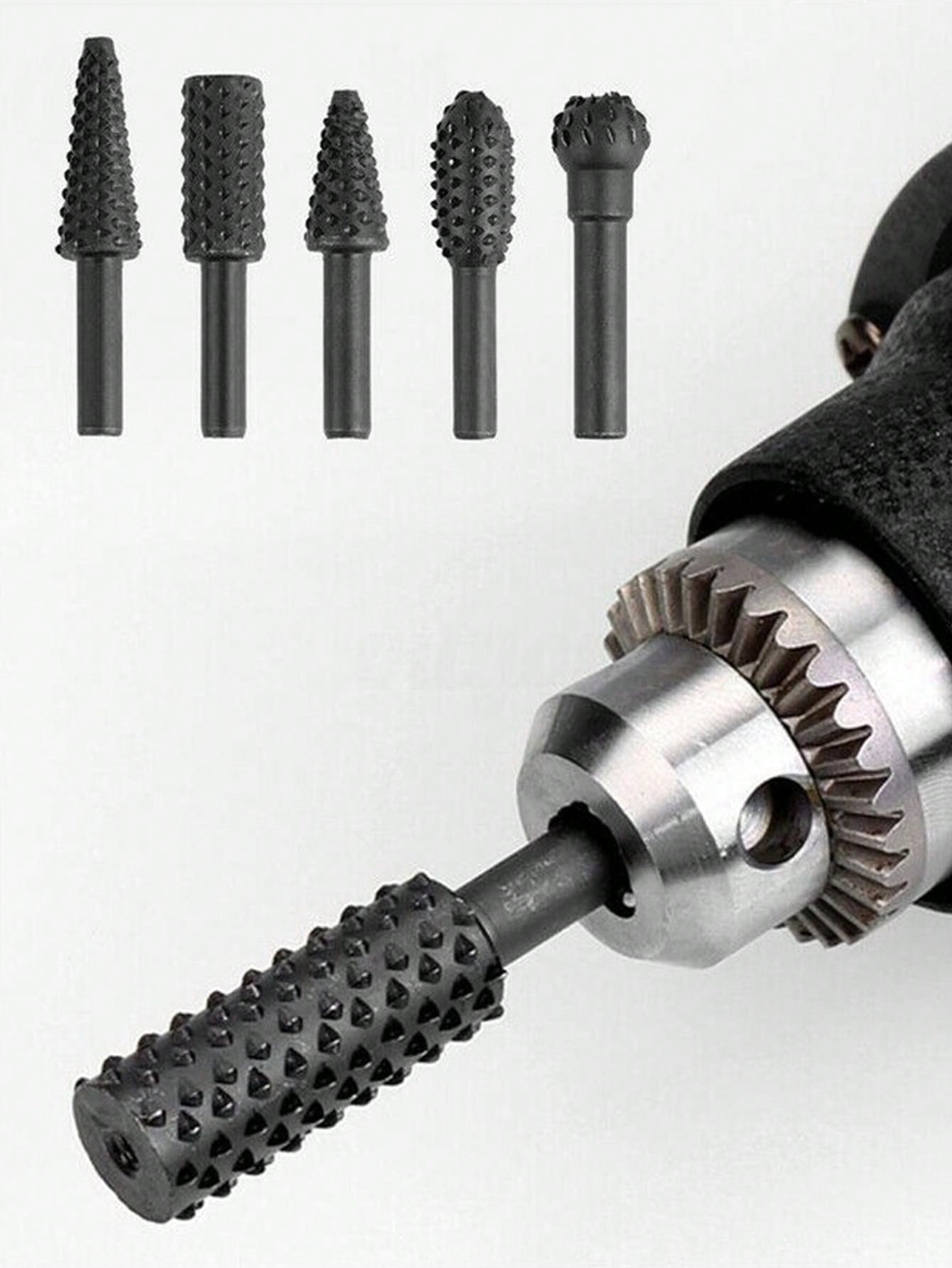 5-Piece Set Of Woodworking Rotary Files, Electric Rotary Grinding Head ...